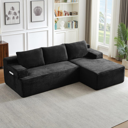 96" Modular Sectional Sofa, Cloud Sectional Couch with Deep Seat, Modern L-Shape Corner Sofa Couch with Right Facing Chaise,Upholstered Boneless Couches for Living Room Bedroom
