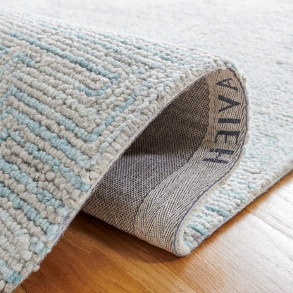 SAFAVIEH Area Rug 8x10 - Ikat Collection - Large - Teal & Grey, Handmade Wool, Ideal for Living Room, Bedroom, Office, Dining Space (IKT101K)