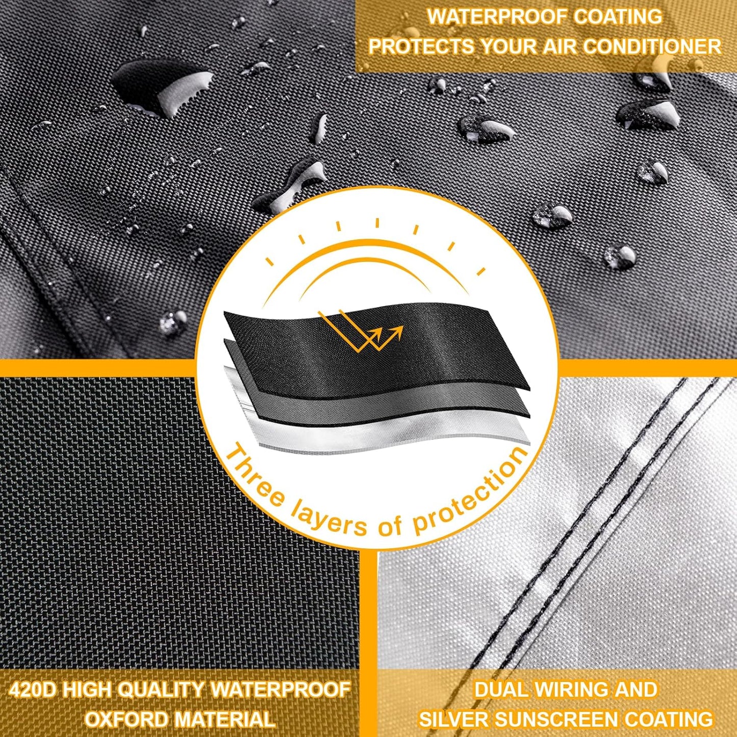 LApapaye Durable Air Conditioner Covers for Outside, Winter Dust-Proof Waterproof (30 x 30 x 32 inches)