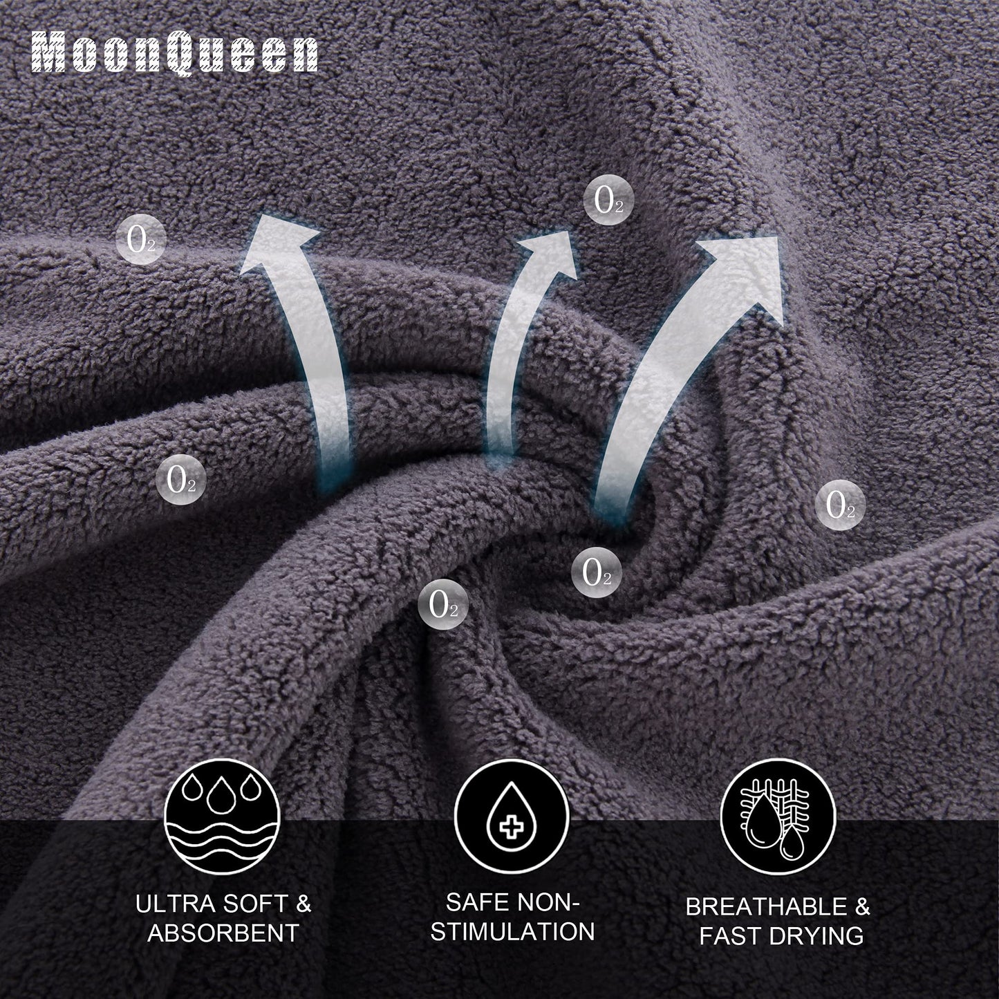 MOONQUEEN Ultra Soft Premium Washcloths Set - 12 x 12 inches - 24 Pack - Quick Drying - Highly Absorbent Coral Velvet Bathroom Wash Clothes - Use as Bath, Spa, Facial, Fingertip Towel (Grey)