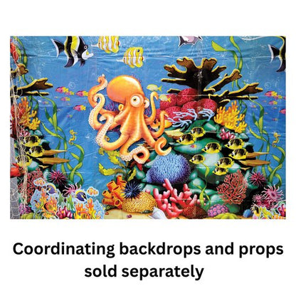 Beistle Coral Reef Wall Decoration Props – 2 Undersea Ocean Scene Photo Backdrop Kits, Tropical Luau Party Background, Thin Plastic Wall Display Sheets Left Right Design Set, 5 Ft 3 In X 5 Ft 3 In