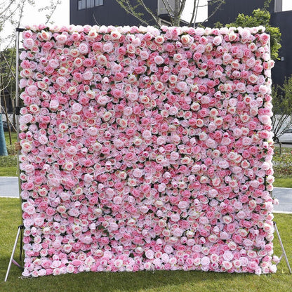 UYCVT Handmade Deep Pink Flowers Rose Wall Large Artificial Flower Wall Backdrop Panels, Rose Wedding Backdrop 3D Floral Wall Fabric Flower Wall for Party Baby Shower Bridal We-1m*1m/3.28 * 3.28FT