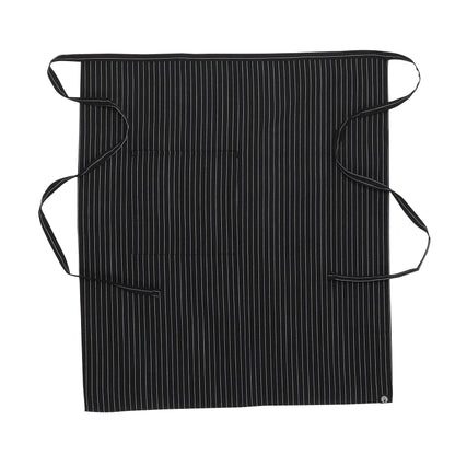 Chef Works Unisex Bistro Chef Apron, Black/White Pinstripe, One Size