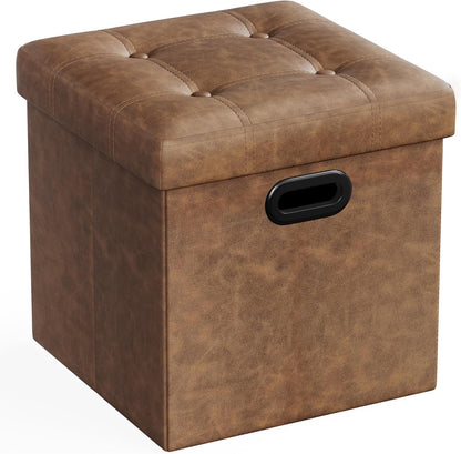 15 Inches 660 lb, ULSF030K01 SONGMICS Mazie Collection - Ottoman with Storage, Footstool, Storage Ottoman with Metal