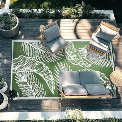 wikiwiki Outdoor Rug, 5x8ft, Waterproof Reversible Mat for Indoor Outdoor, Small Area Plastic Straw Rug