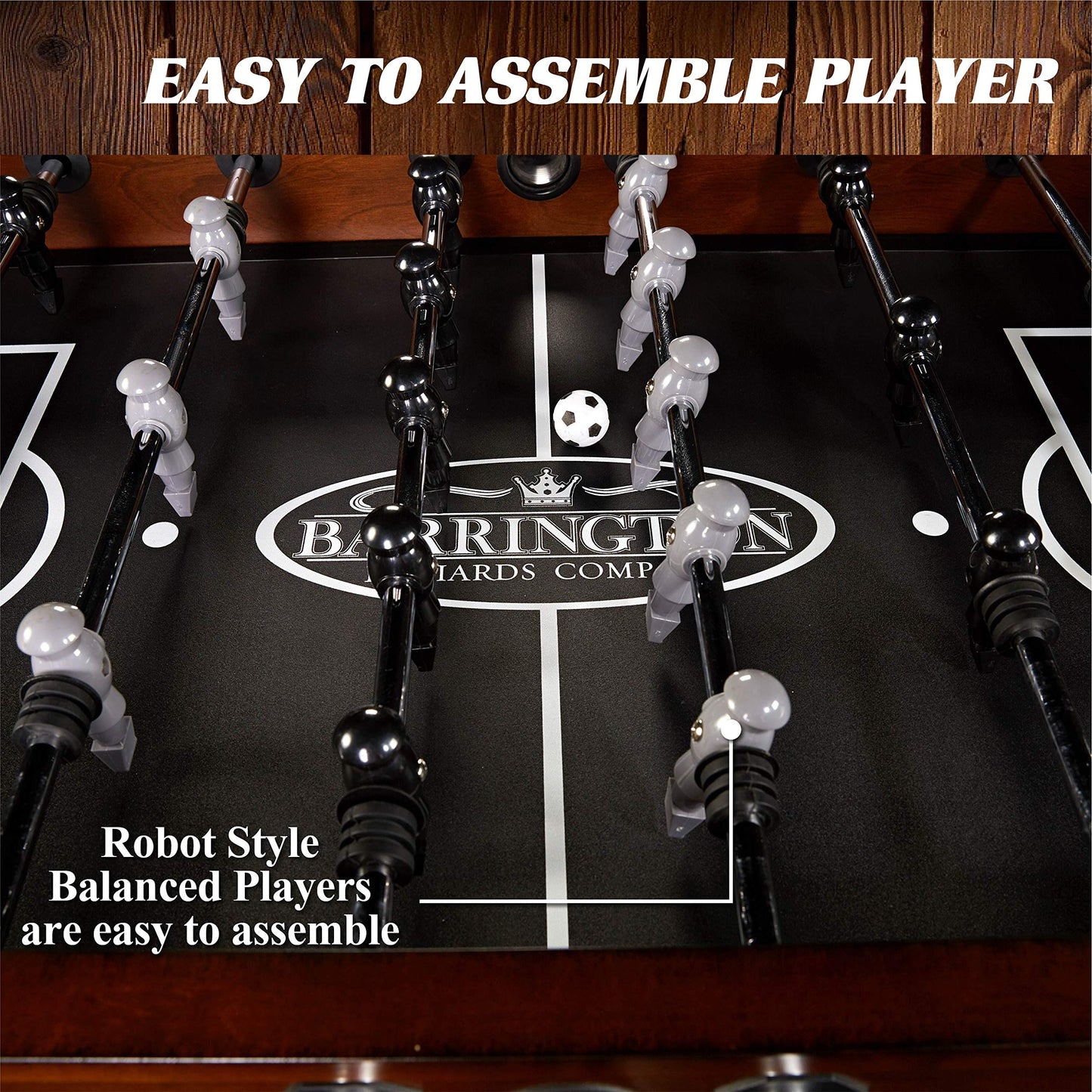 Barrington 56” Allendale Foosball Table Competition Size, Durable and Stylish with Tabletop Sports Soccer Balls, Perfect for Family Game Rooms