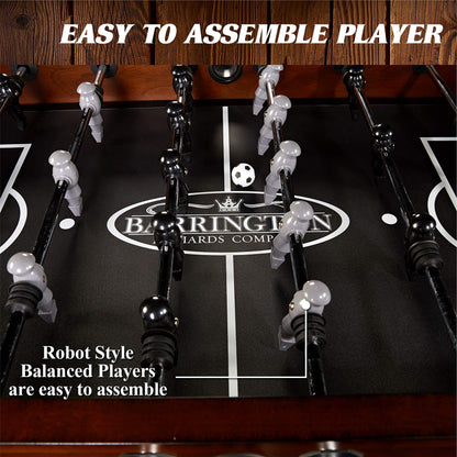 Barrington 56” Allendale Foosball Table Competition Size, Durable and Stylish with Tabletop Sports Soccer Balls, Perfect for Family Game Rooms