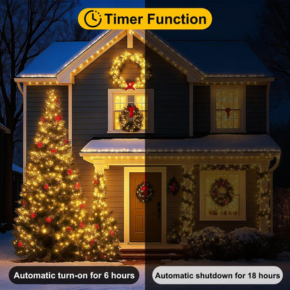 100LED Micro LED Lights 8 Modes with Twinkle String Light for Indoor Outdoor Christmas Tree Wreath Party Decoration Warm White 2Pack