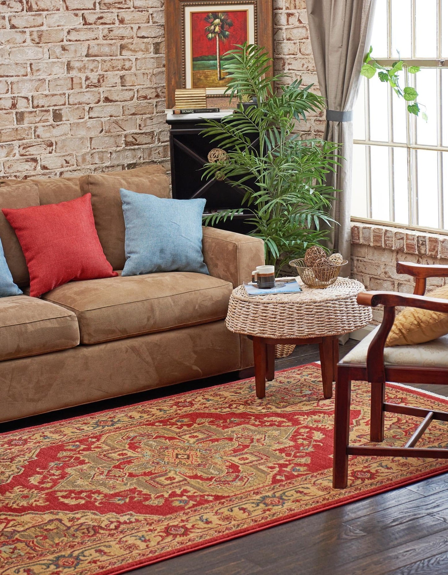 Unique Loom Sahand Collection Area Rug - Arsaces (10' 6" x 16' 5" Rectangle, Red/ Brown)
