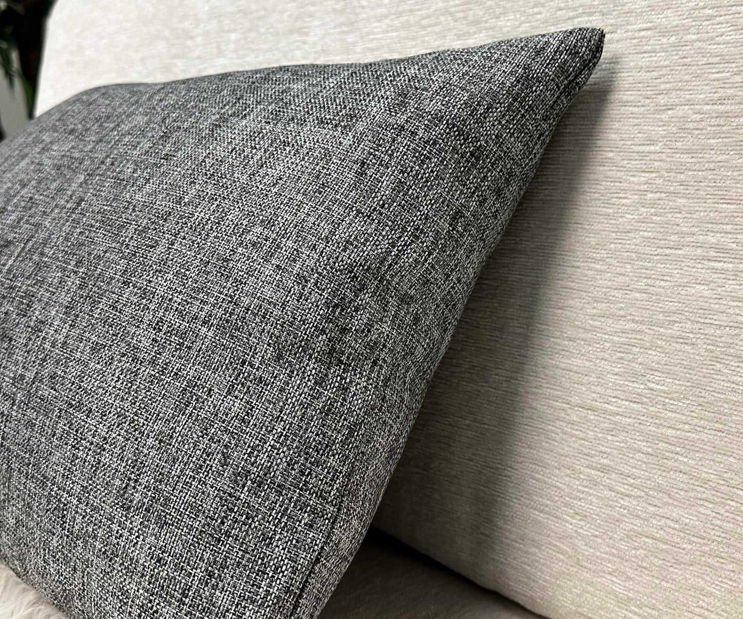 12x18 Inch 1 Aiking Home Imitation Burlap Lumbar Pillow Cover Vintage Faux Linen Rustic Natural Look, Piece Elegance
