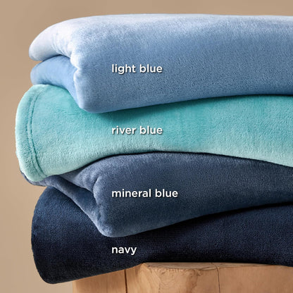 Bedsure GentleSoft Fleece Blanket - Twin Size Mineral Blue | 300GSM Lightweight Plush & Cozy 60x80 Inches