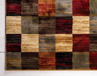 Unique Loom Barista Collection Area Rug - Gava (7' 10" x 10' Rectangle, Multi/ Brown)