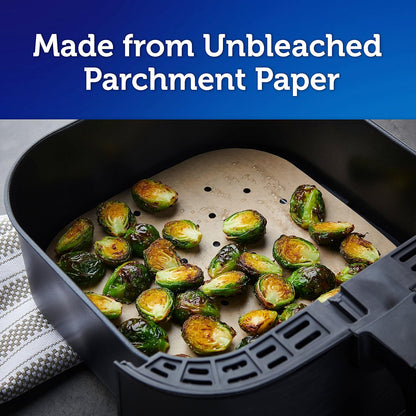 Reynolds Kitchens Air Fryer Liners - Disposable Unbleached Parchment Paper Sheets, 50 Count (Pack of 2)