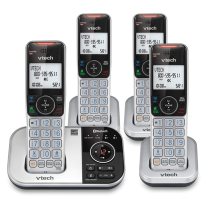 VTech VS112-4 Bluetooth 4 Handset Cordless Phone for Home with Answering Machine, Call Blocking, Caller ID, Intercom and Connect to Cell