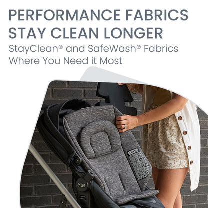 Britax Grove Modular Stroller, Lightweight Stroller with CozyFit Insert and Bumper Bar, 6 Ways to Ride, SafeWash, Pindot Onyx