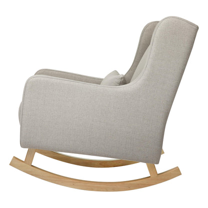 Babyletto Kai Rocker in Performance Grey Eco-Twill with Light Legs, Water Repellent & Stain Resistant, Greenguard Gold and CertiPUR-US Certified