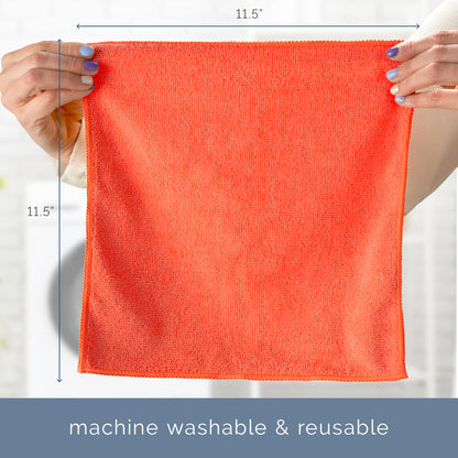 S&T INC. 50 Pack Microfiber Cleaning Cloth, Bulk Towels for Home, Reusable Microfiber Towels for Cars, Cleaning Rags, Assorted, 11.5 Inches x 11.5 Inches, 50 Count