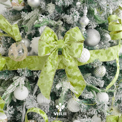 MEEDEE 2.5 inch Moss Green and Gold Velvet Ribbon 10 Yards Roll Two Tone Thick Wired Ribbon for Christmas Tree, Gift Wrapping, Velvet Bow, Wreaths, Crafts Supply, Seasonal Decorations