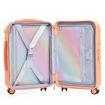 Traveler's Choice Phenom Hardside Spinner Luggage Set, TSA Lock, Tangerine, 3-Piece Set (21/25/29)