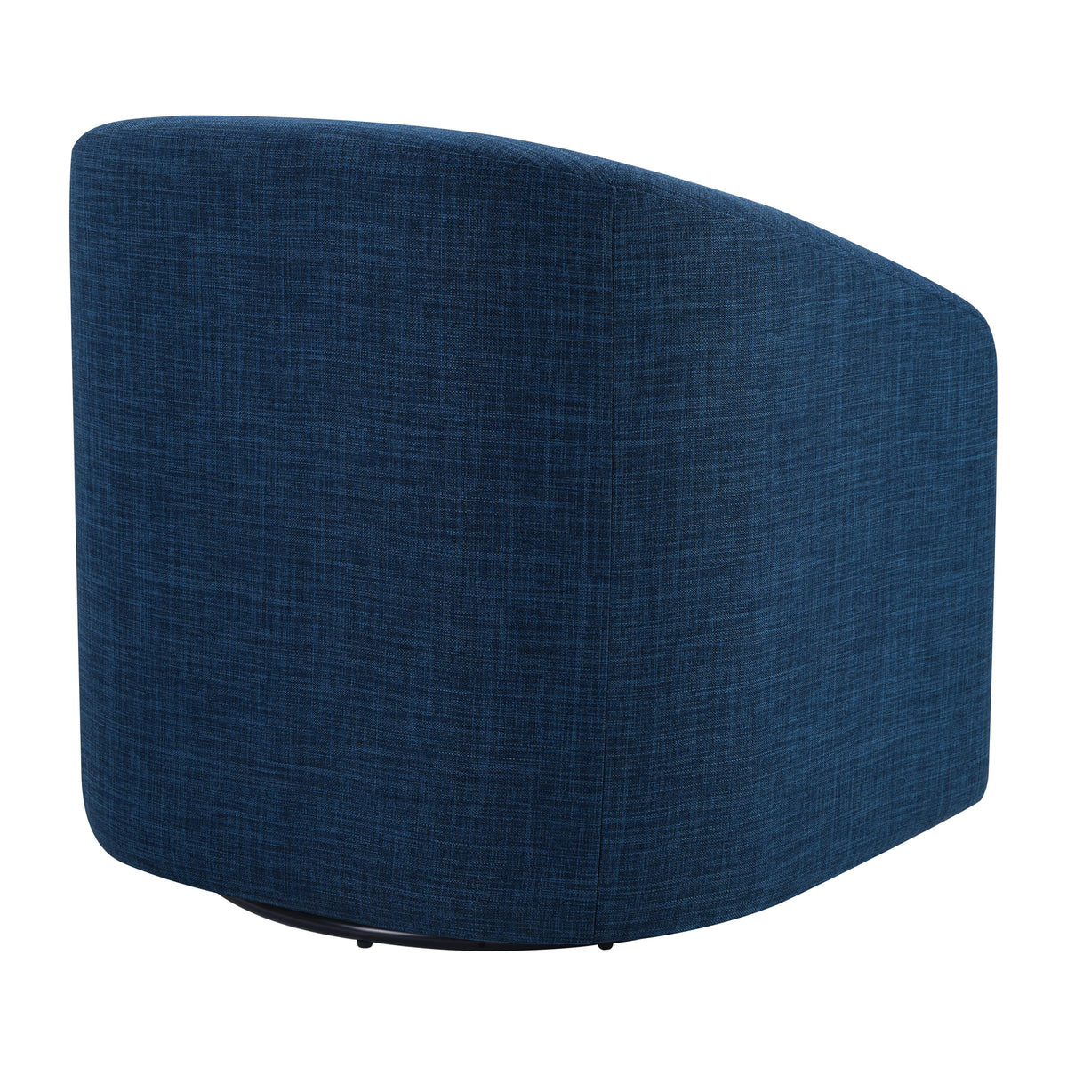 OSP Home Furnishings Parker Upholstered Swivel Tub Accent Chair, Navy Blue Fabric