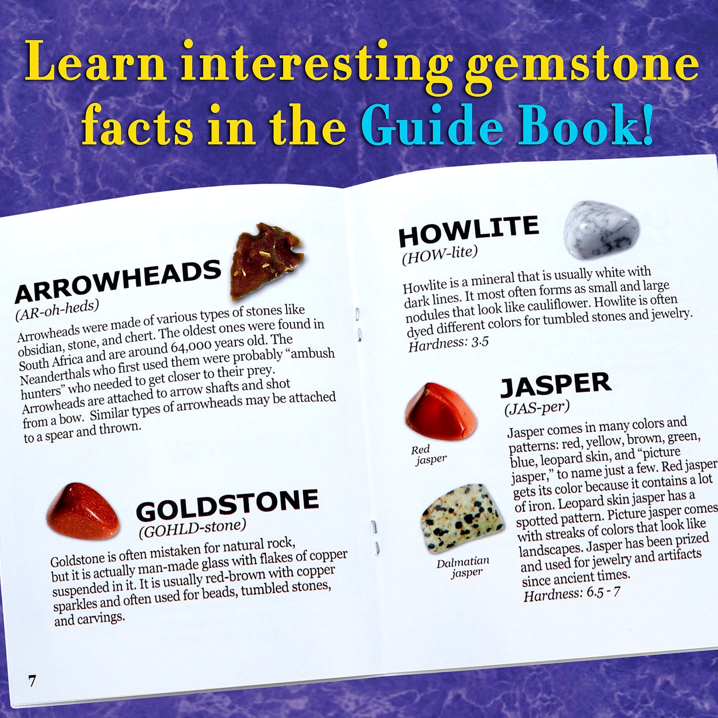 DANCING BEAR Gem stone Dig Kit, Excavate 16 Real Gems & Crystals including Arrowheads, Quartz Point and Amethyst, STEM Education for Kids, Fun Rock Mining Science Activity Gift Sets for Girls and Boys