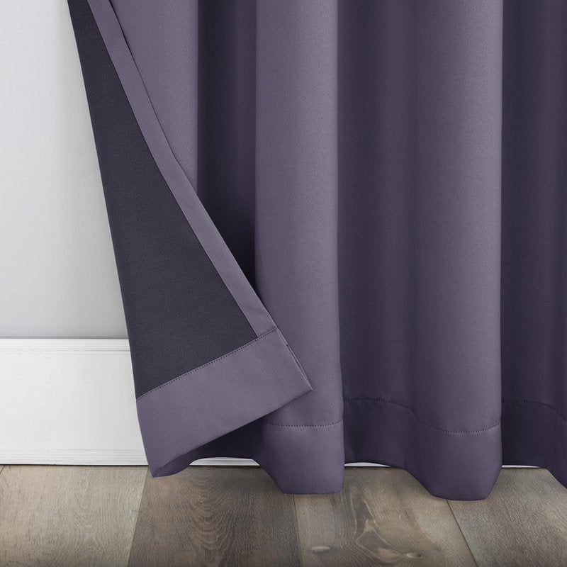 Sun Zero Barrow 2-Pack Energy Saving Grommet Curtain Panel Pair, Lavender, 54" W x 84" L (2 Panels)