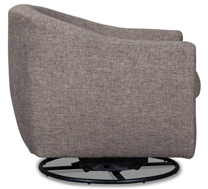 Signature Design by Ashley Upshur Contemporary Upholstered Swivel Accent Chair with Tufted Back, Gray