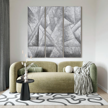 Empire Art Direct Abstract Wall Art Textured Hand Painted Canvas by Martin Edwards, Triptych, 60" x 20" each, Diamonds
