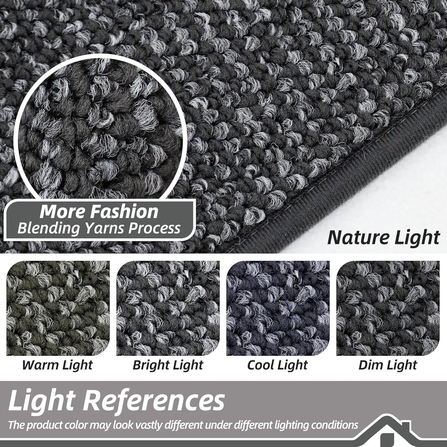 BEQHAUSE Dirt Trapper Door Mat - Non-Slip, Washable, Absorbent Entrance Mat | 20" x 32", Charcoal