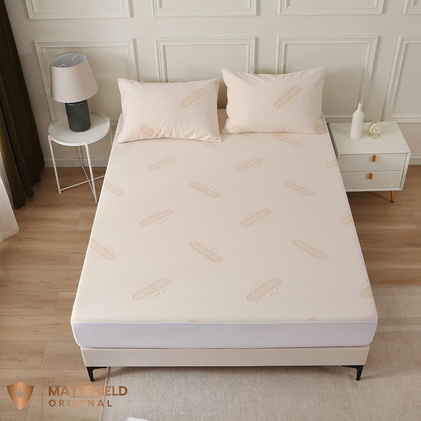 Deluxe Waterproof Organic Mattress Protector Twin - Certified Organic Cotton, Breathable Mattress Pad Cover
