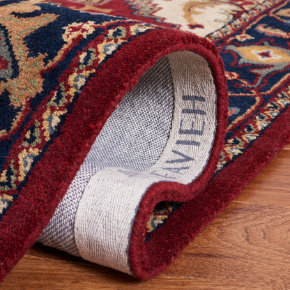 SAFAVIEH Heritage Collection Area Rug - 8' Square, Red, Handmade Wool, Traditional Oriental Medallion Design, Ideal for Living Room, Bedroom, Dining Space (HG625A)