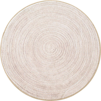 Asrug Faux Jute Round Rug - Soft, Washable Non-Slip Area Rug | 2ft Khaki Circle Rug for Kitchen & Living Room