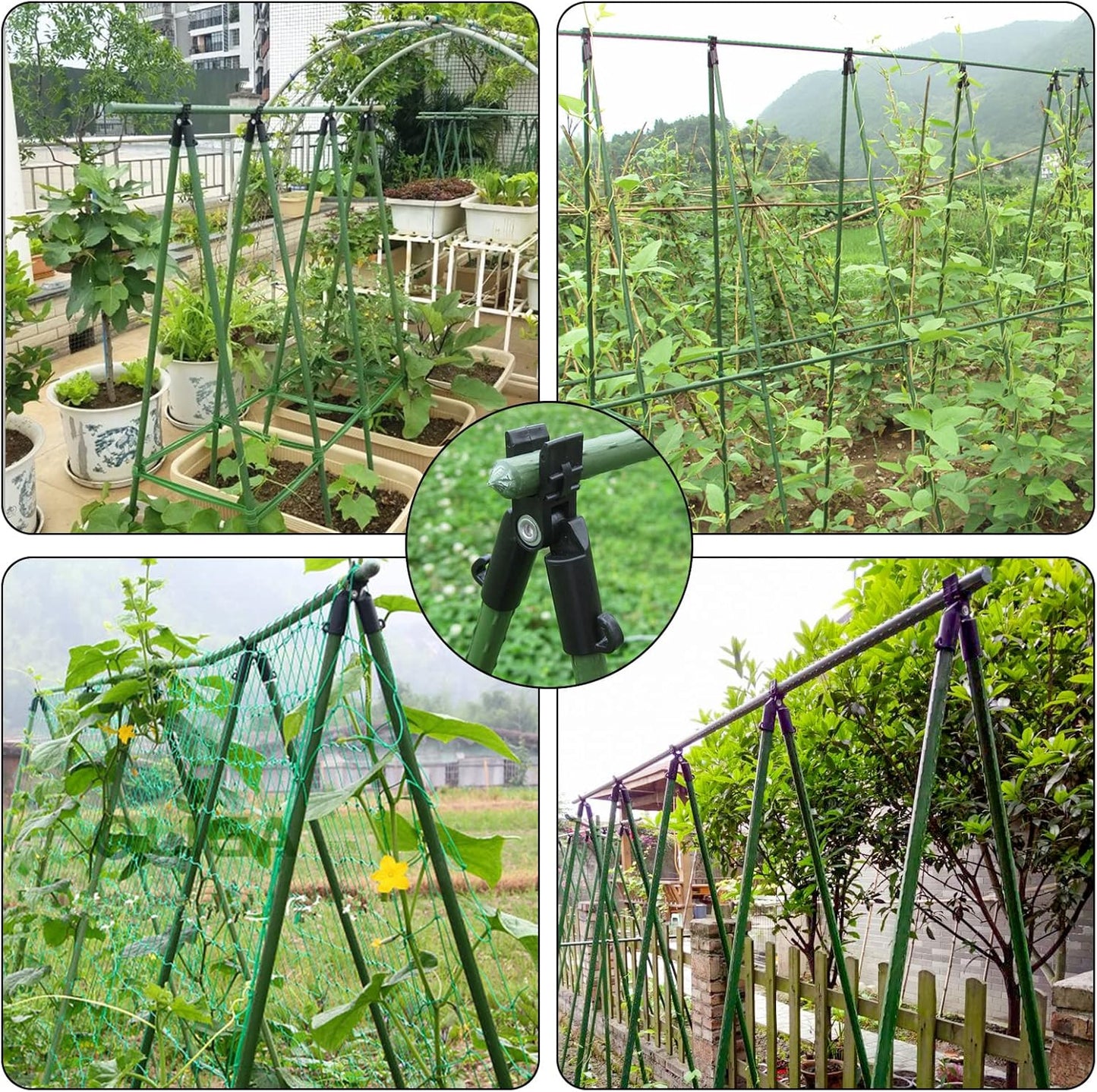 Zwish 50Pieces Adjustable Plant Trellis Connectors - Tomato Plant Cages Accessories for 11mm Plant Stake Connectors
