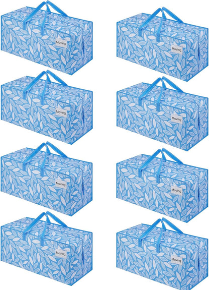 VENO Heavy Duty Moving Bags - 8 Pack Extra Large with Backpack Straps & Zippers for College Dorm Essentials