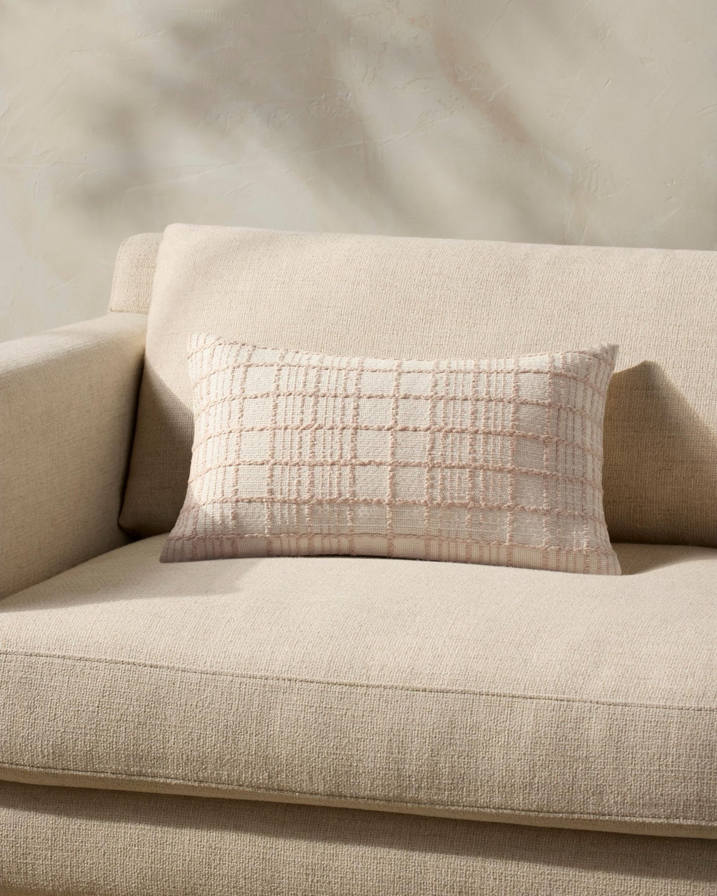 Loloi Magnolia Home by Joanna Gaines Liv Collection PMH0064 Beige 13'' x 21'' Cover w/Down Pillow