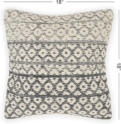 Set 100% (18x18 Pack 2 REDEARTH Tufted Throw Pillow Cushion Covers - Boho Textured Woven Decorative Cases for Couch