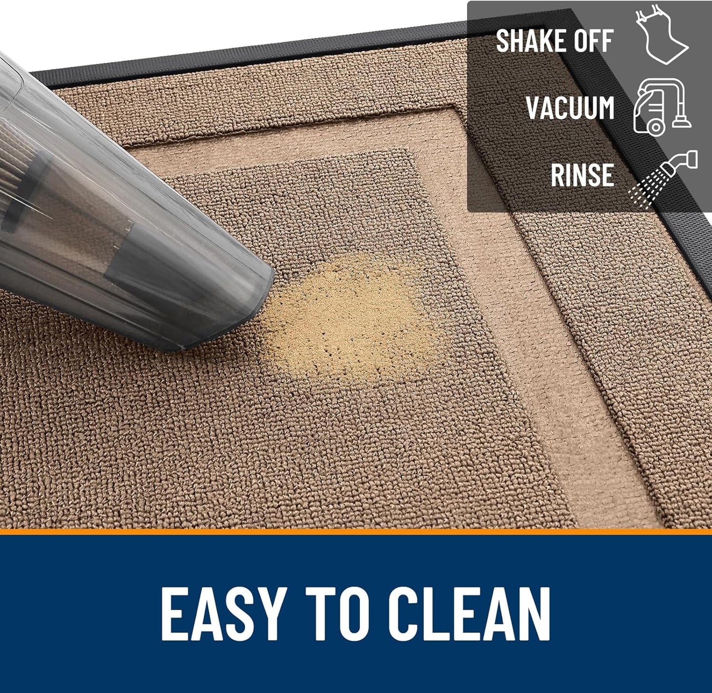 OLANLY Waterproof Front Door Mat - All-Season Indoor/Outdoor Doormat, Easy Clean, 47x32, Mocha