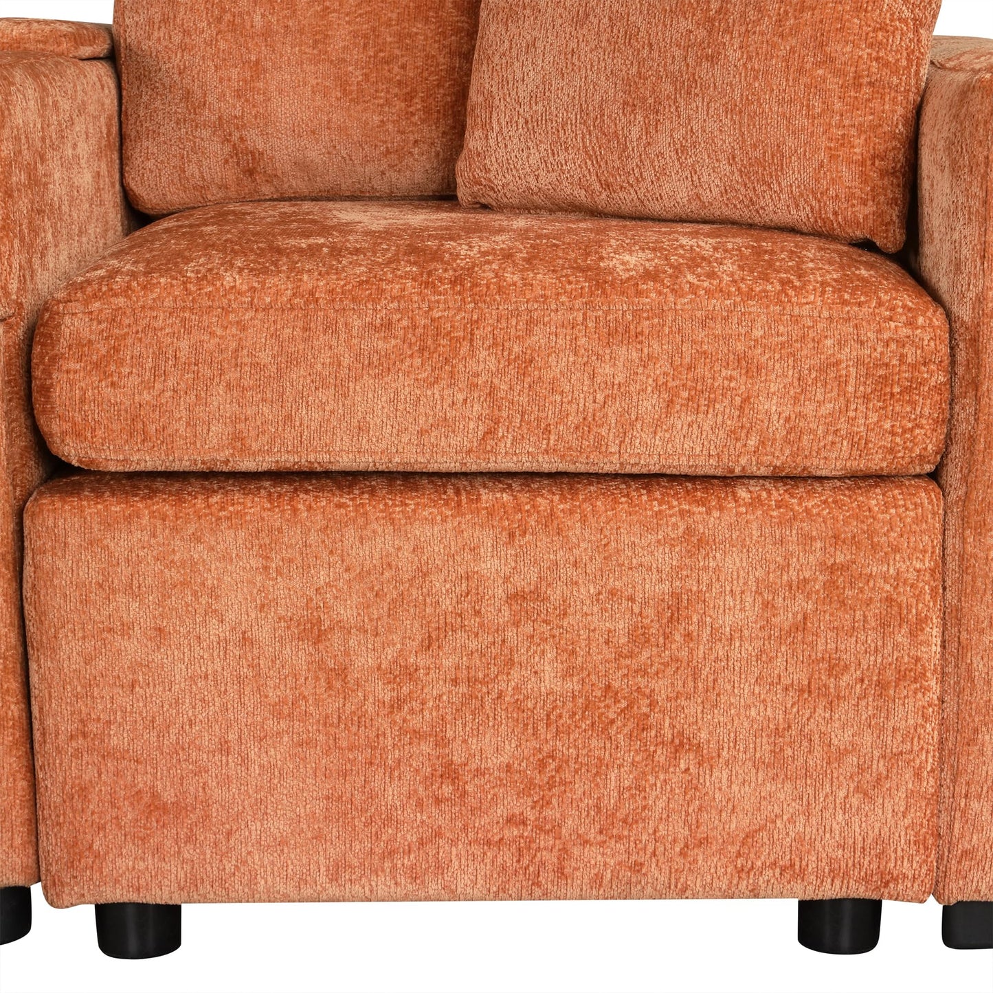 ERYE 120.5-Inch Oversized Sleeper Sectional Sofa W/Pull Out Sleeper Couch Bed, Modern Chenille Upholstered Reversible Modular Sectional Sleeper Sofa with Console & Cupholders