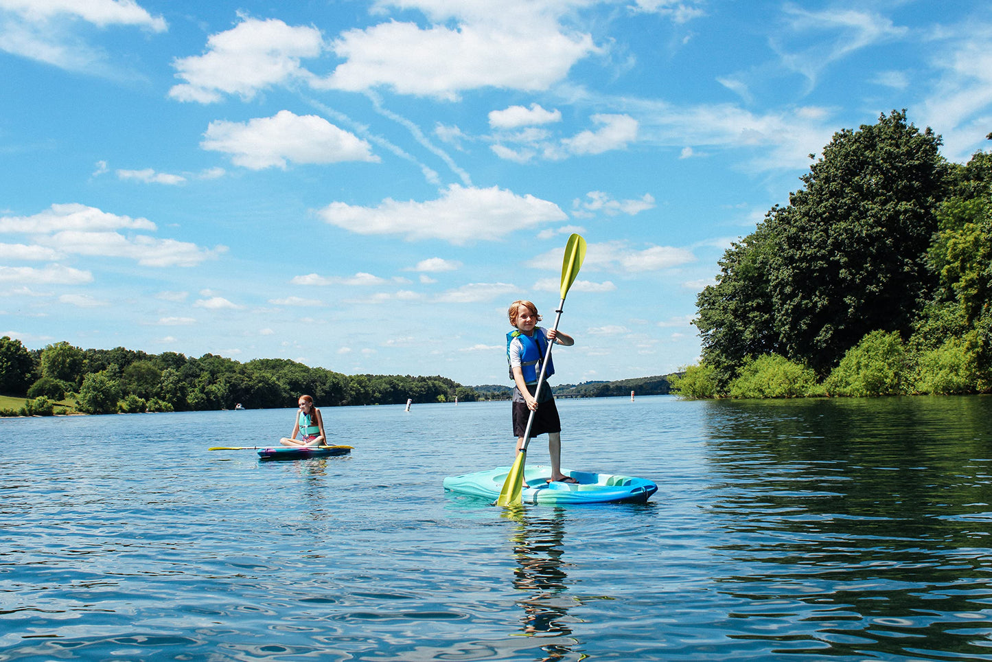 Perception Hi Five Kids Kayak - Sit on Top - Up to 120 lbs with Paddle - 6.6 ft - Déjà Vu