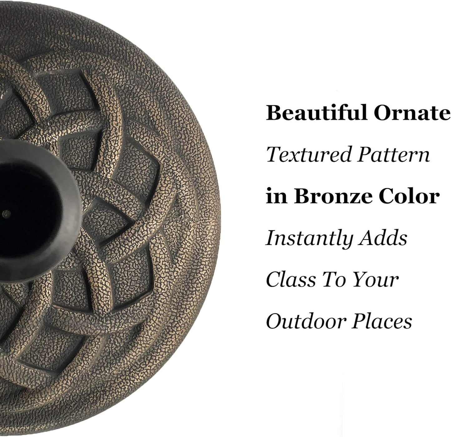 Backyard Expressions Umbrella Base - 21 Pound Heavy-Duty Design in Elegant Bronze Finish