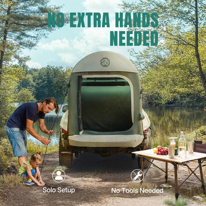 Niphean Truck Bed Tent for Camping 5.5ft-8ft for 2+1 People, 2 Mins Fast Setup Inflatable Pickup Truck Tent, PU 3000mm Waterproof & High-Strength Windproof, Spacious Interior for Multi-Landscape