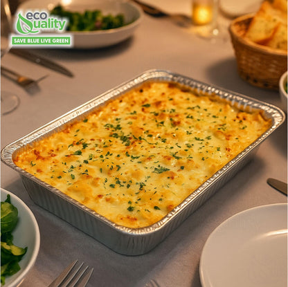 Full Size Aluminum Deep Pan - Disposable for Catering Events, Buffet Stations, Chafing Dishes, Oven Roasting, Baking, Steam, Meal Prep, Freezer Storage, Takeout and Food Service (100)