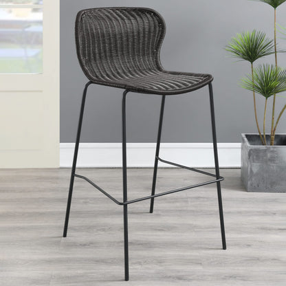 Coaster Home Furnishings Mckinley Faux Rattan Metal Bar Chair Brown (Set of 2)