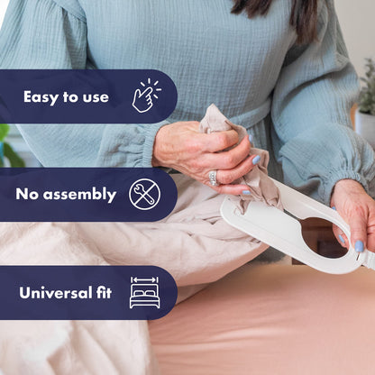 Mind Reader Duv-aid Duvet Cover Changer System, Time-Saving, Prevents Slipping, Easy to Use, Bedroom, Plastic, 2 Pcs, White.