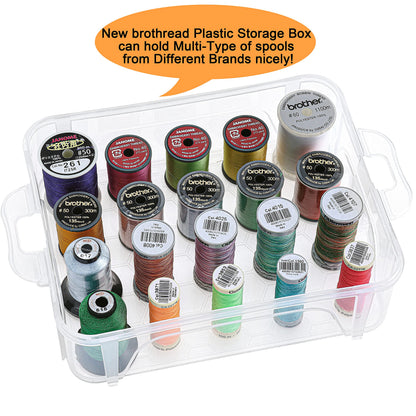 New brothread 4 Layers Stackable Clear Storage Box/Organizer for Holding 80 Spools Home Embroidery & Sewing Thread (Spool Size Requirement: Height≤2.2"/5.6CM; Width≤1.69"/4.3CM)
