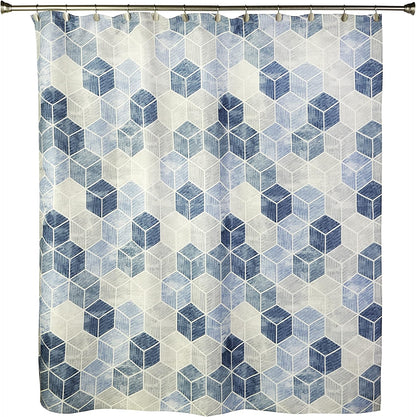 SKL Home Cubes Shower Curtain in Blue
