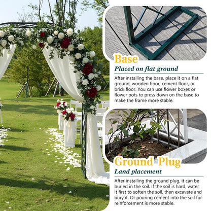 Garden Arch Trellis for Climbing Plants Outdoor Metal Garden Trellis Wide Sturdy Garden Arbor Arches Backdrop Stand for Lawn, Party, Ceremony, Wedding, Decoration Brown 55.1''×15.7''×H90.6''