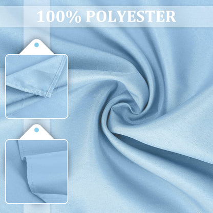 SuperO Set of 120 Cloth Napkins 17 x 17 Inch, Polyester Solid Washable Dinner Napkins with Hemmed Edges,Great for Restaurant, Wedding and Party(Blue Mist)