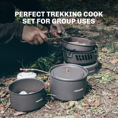 Fire Maple Versatile Outdoor Cooking Set Gas Stove Aluminum, Compact & Durable Camping Cookware Kit