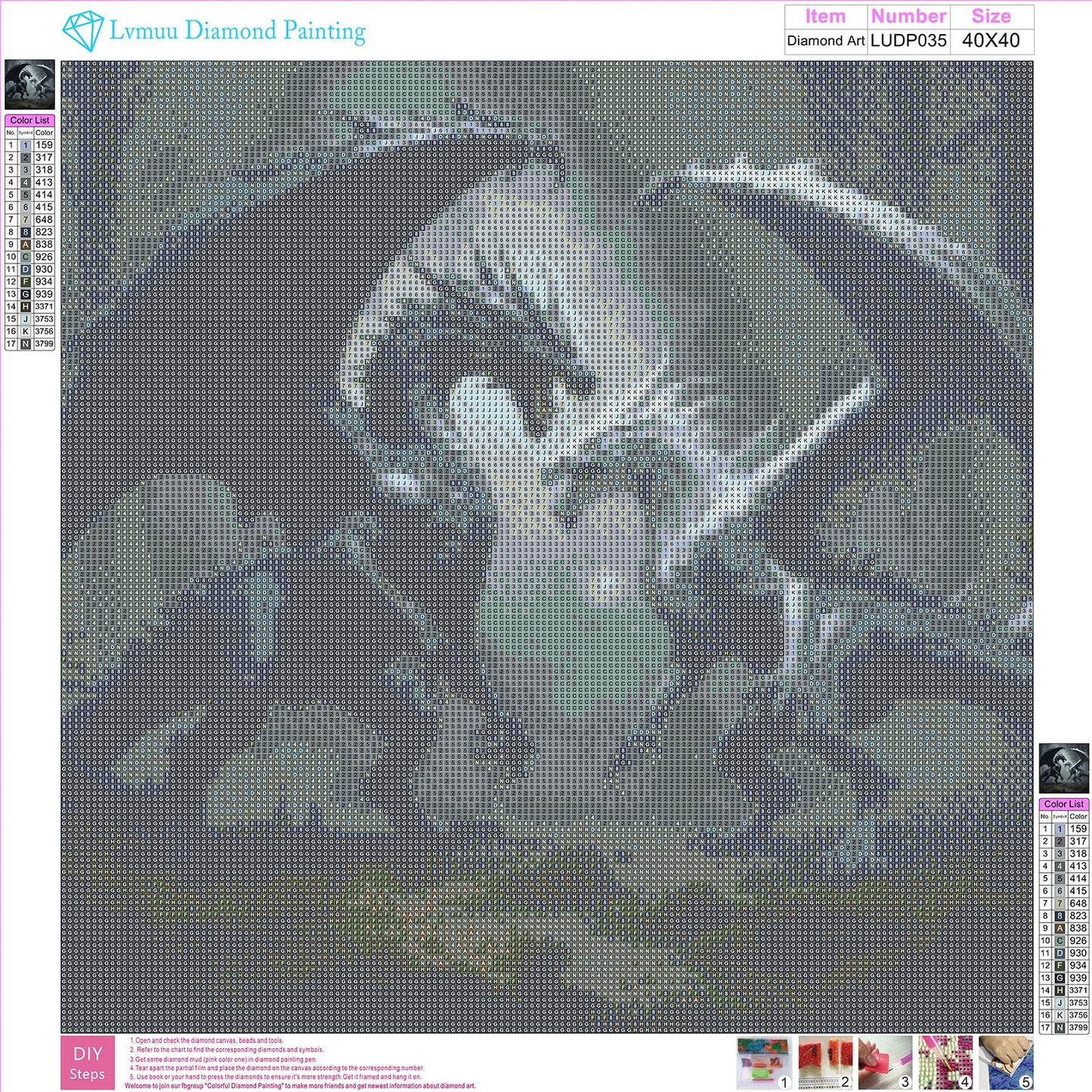 Lvmuu Large Diamond Art Kits for Adults Dragons, 5D DIY Full Square Drill Diamonds Painting Art Sets Paint By Numbers Art Craft Home Decor 16x16in